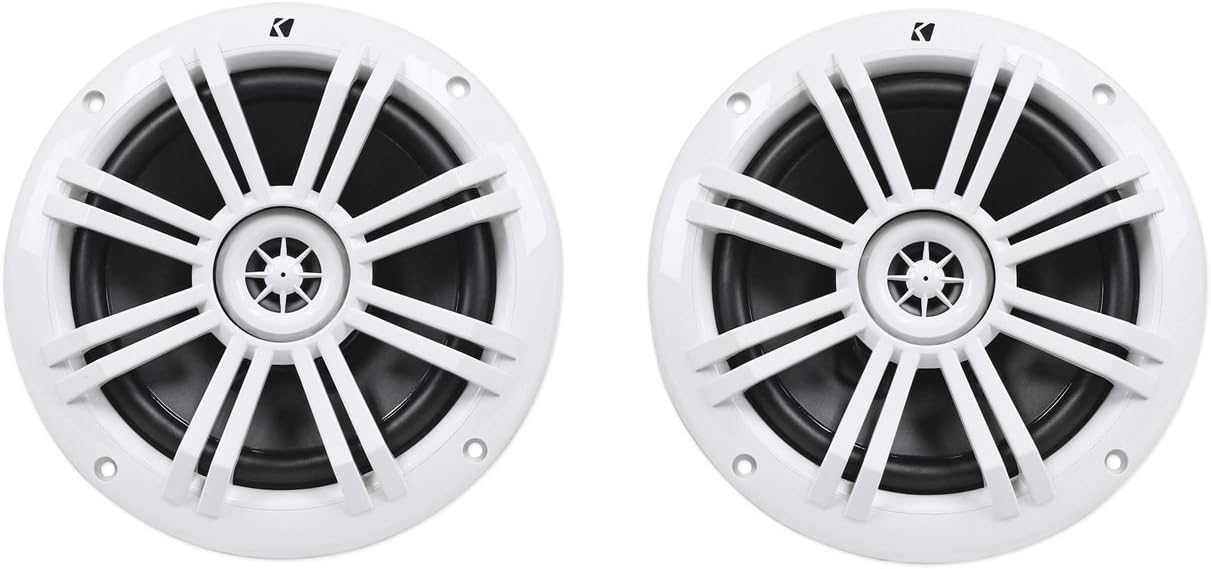 Paquete JVC KD-X33MBS – Receptor de medios digitales marinos de 1DIN con Bluetooth, USB y control Pandora + par de altavoces Kicker 41KM604W 6.5