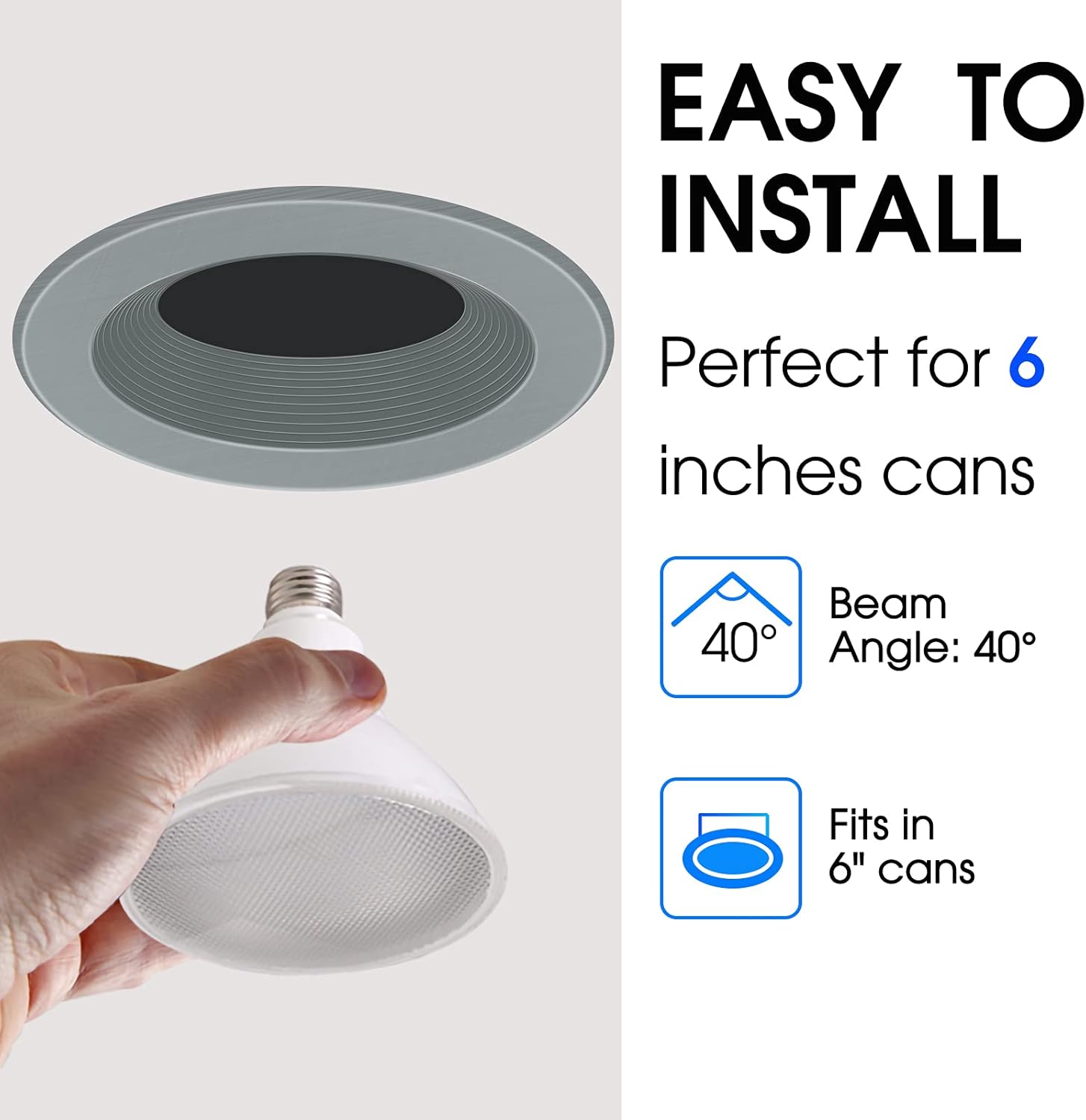 Energetic – Luz de inundación LED Par38 para exteriores, 11 W  90 W, 900 lm, luz diurna de 5000 K, base E26, no regulable, bombilla impermeable,