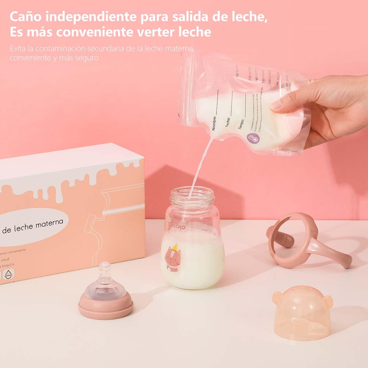 Bolsas de almacenamiento de leche materna, 150 unidades con 8.5 onzas, bolsa de almacenamiento de leche desechable autosuficiente, preesterilizada,