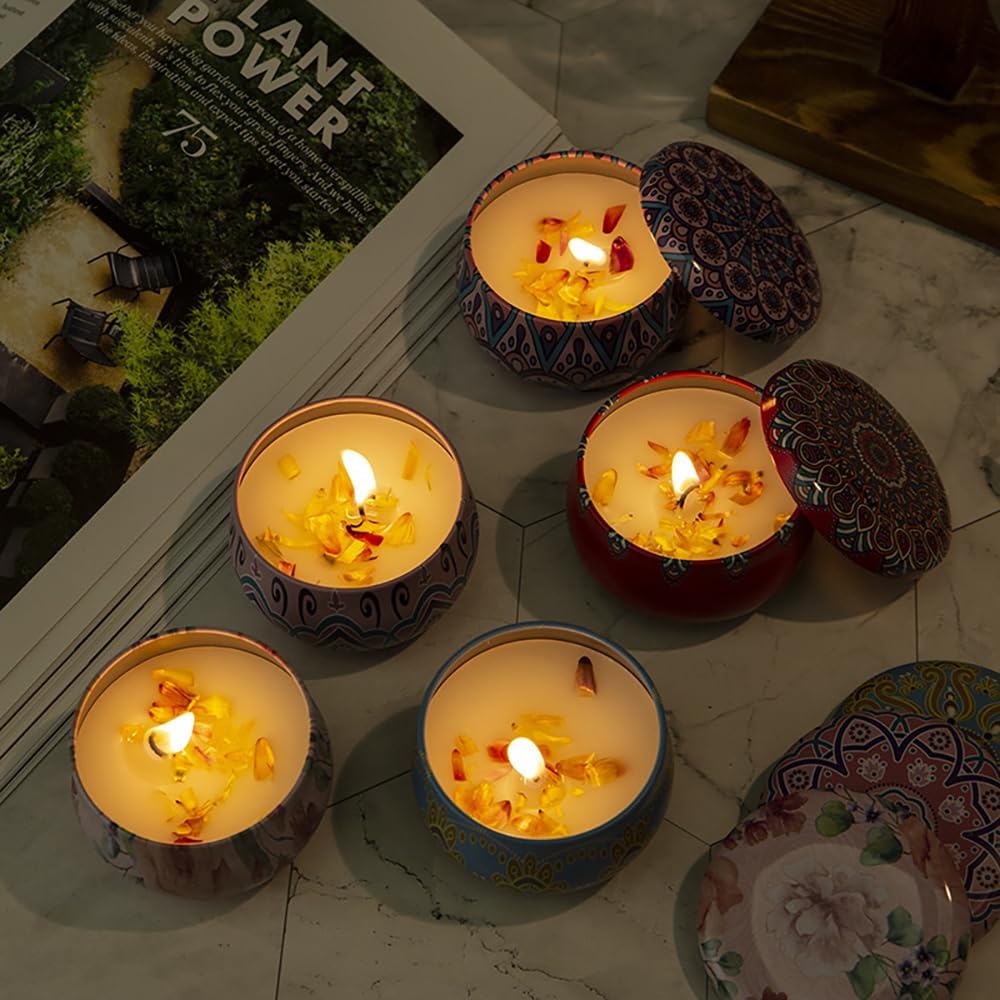 Juego de velas perfumadas de regalo, paquete de 10 velas de aromaterapia de cera de soja de 2.5 onzas, juego de velas perfumadas pequeñas portátiles
