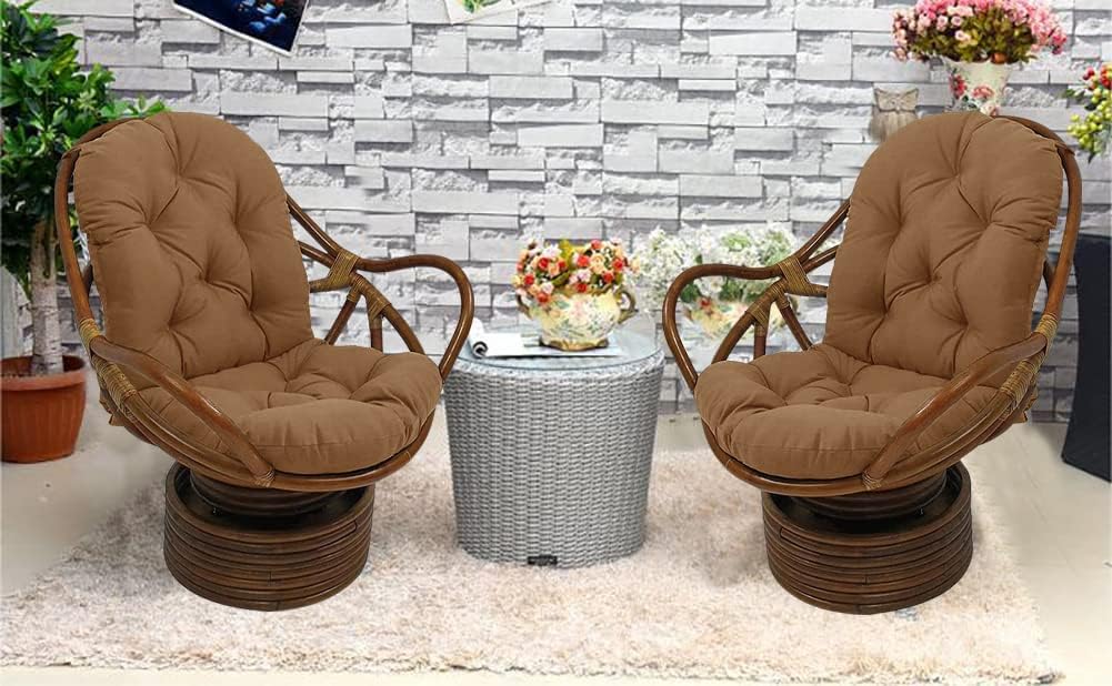 Cojín mecedor de ratán, 47 x 23 pulgadas, cojín para silla mecedora para exteriores, respaldo alto, para silla reclinable, mecedora, silla plegable
