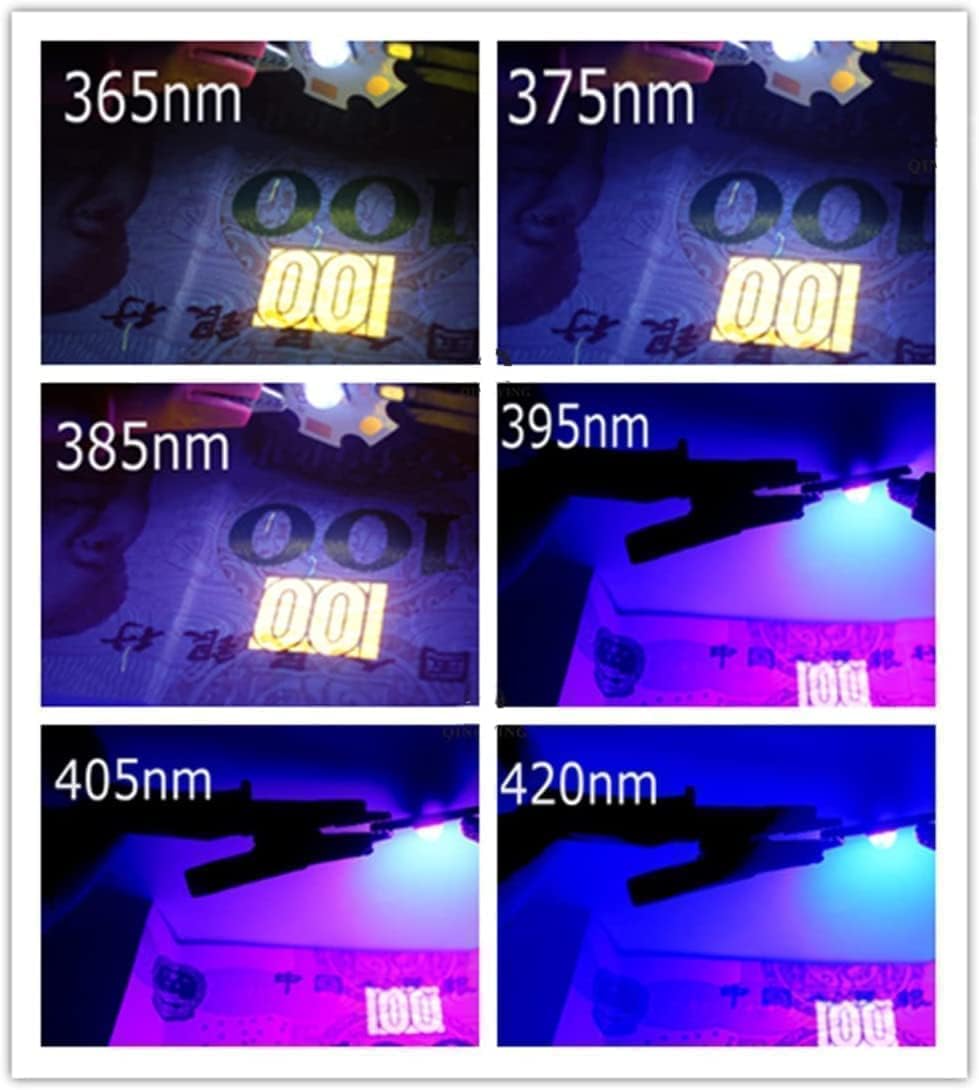 100pcs 3W UV púrpura LED ultravioleta bombillas lámpara chips 365nm 375nm 385nm 395nm 405nm 415nm 3W luz de alta potencia (415nm-420nm)