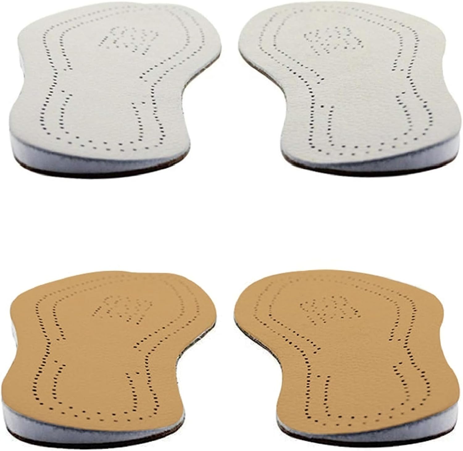 2 pares de plantillas ortopédicas de cuero para piernas OX, inserciones de talón, rodilleras de cuña para mujeres y hombres, pronación correctiva,