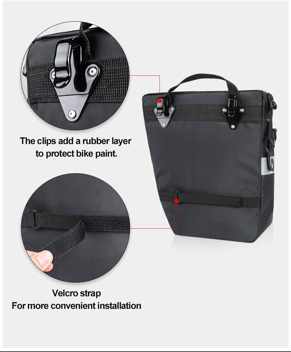 Rhinowalk Bolsa de bicicleta para bicicleta, bolsa de carga, bolsa de sillín para bicicleta, bolsa de hombro, bolsa de alforja para portátil, bolsa