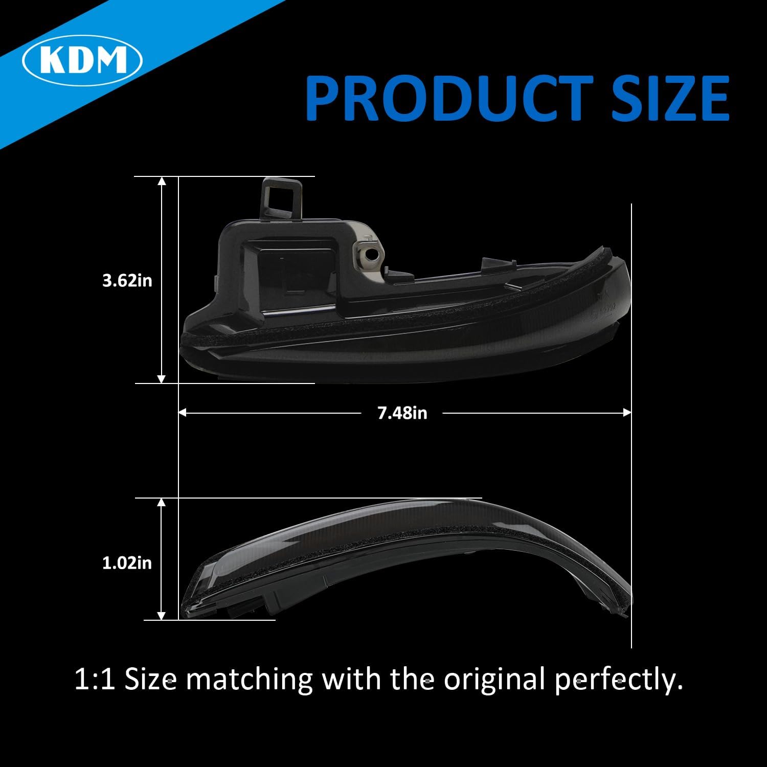 KDM Luz reflectora LED secuencial para espejo lateral para Toyota Tacoma Rav4 2016-2023, Highlander 2020-2024, Alphard Vellfire – Lámpara indicadora