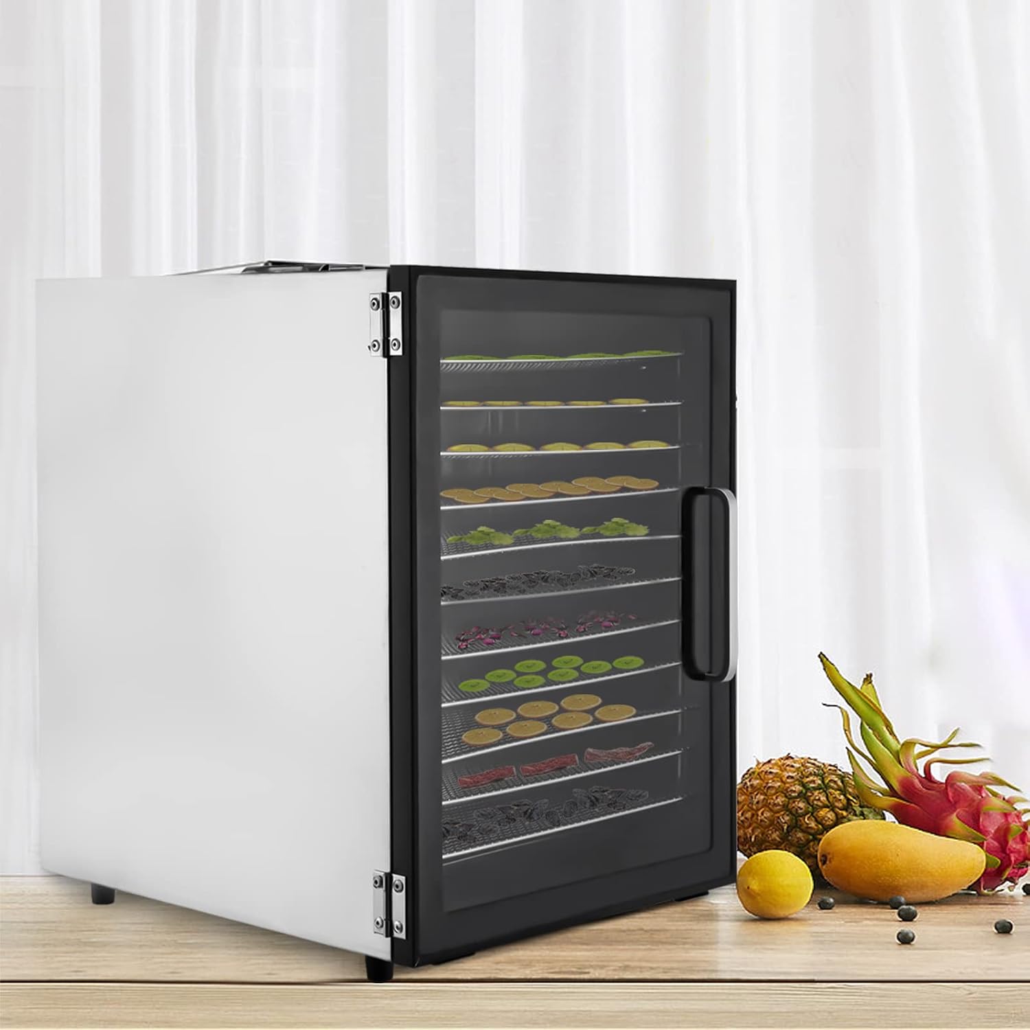 Deshidratador de alimentos para carne seca, 10 bandejas de acero inoxidable, máquina deshidratadora de alimentos para alimentos, hierbas, verduras,
