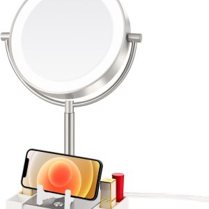 TANNRAN Espejo de maquillaje iluminado con aumento, espejo de tocador LED, espejo de aumento 1X7X, espejo de doble cara. Viene con caja de lápiz TANNRAN Espejo de maquillaje iluminado con aumento, espejo de tocador LED, espejo de aumento 1X7X, espejo de doble cara. Viene con caja de lápiz