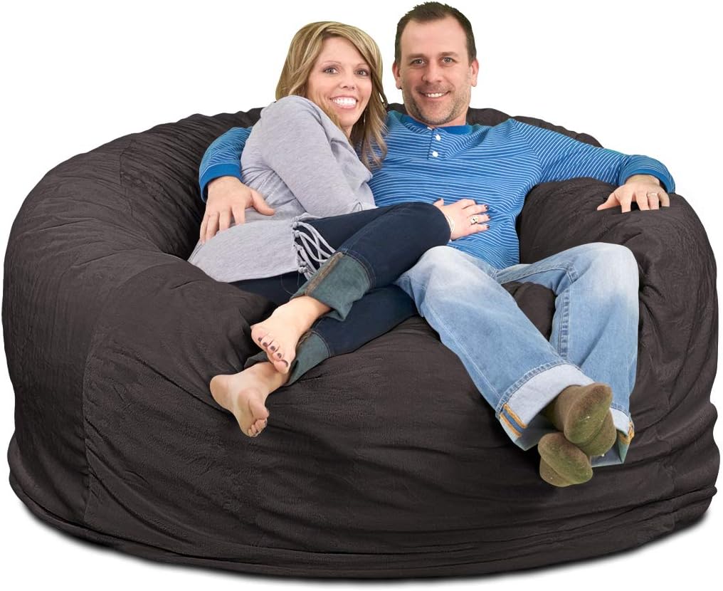 ULTIMATE SACK 6000 (6 pies) Puf Sillón Muebles rellenos de espuma gigante, fundas lavables a máquina, forro interior duradero, espuma 100% virgen.