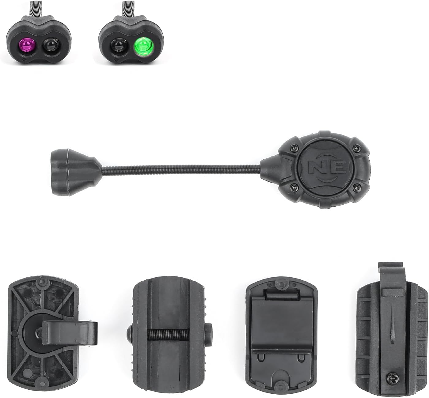 Luz táctica militar para casco con lámpara LED IR + verde, luz de señal de supervivencia con 4 accesorios de montaje para casco Mich rápido, sistema