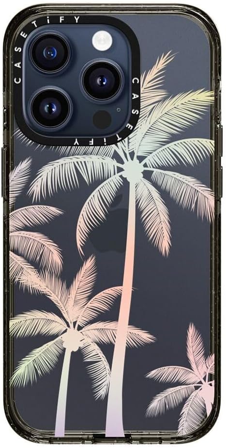CASETiFY Impact Funda para iPhone 15 Pro 4 veces probada contra caídas de grado militar, protección contra caídas de 8.2 pies  palmera tropical