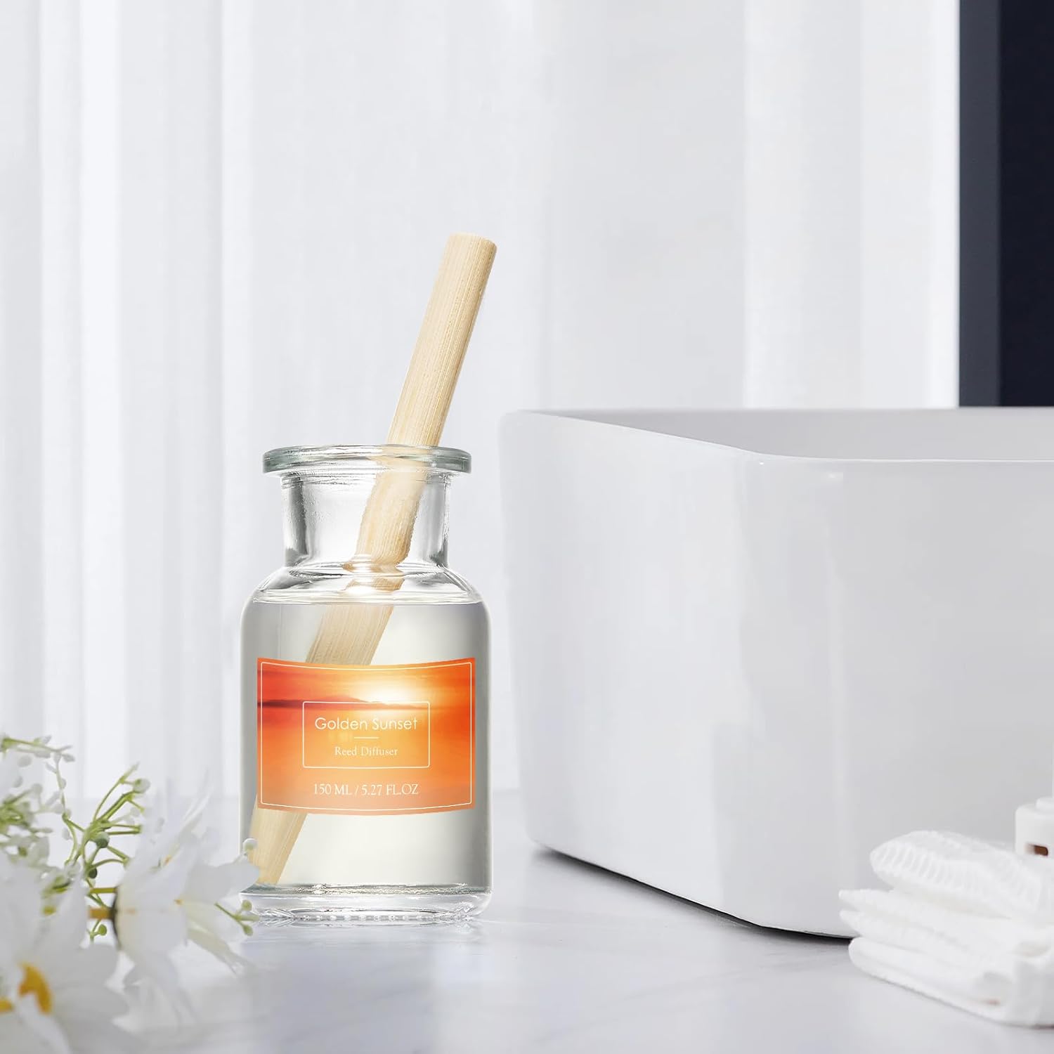 Juego de difusor de varillas para el hogar, difusor de varillas de aceite perfumado de 5.3 onzas, difusor perfumado de spa para dormitorio, baño,
