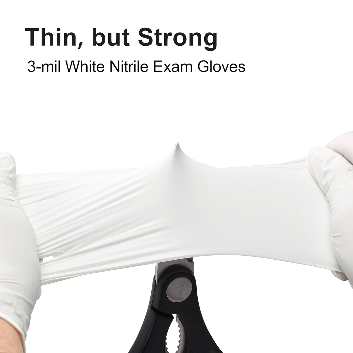 Guantes desechables de nitrilo para examen, 3 mil, talla M, caja de 1000, guantes de nitrilo blanco desechables sin látex para médicos, limpieza,