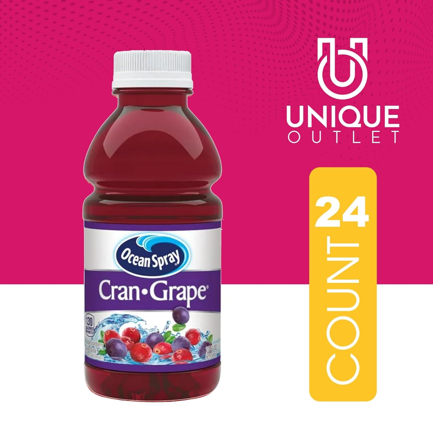 Ocean Spray – Paquete de 24 botellas de plástico para llevar de 10 onzas líquidas de jugo de uva Cran Unique Outlet