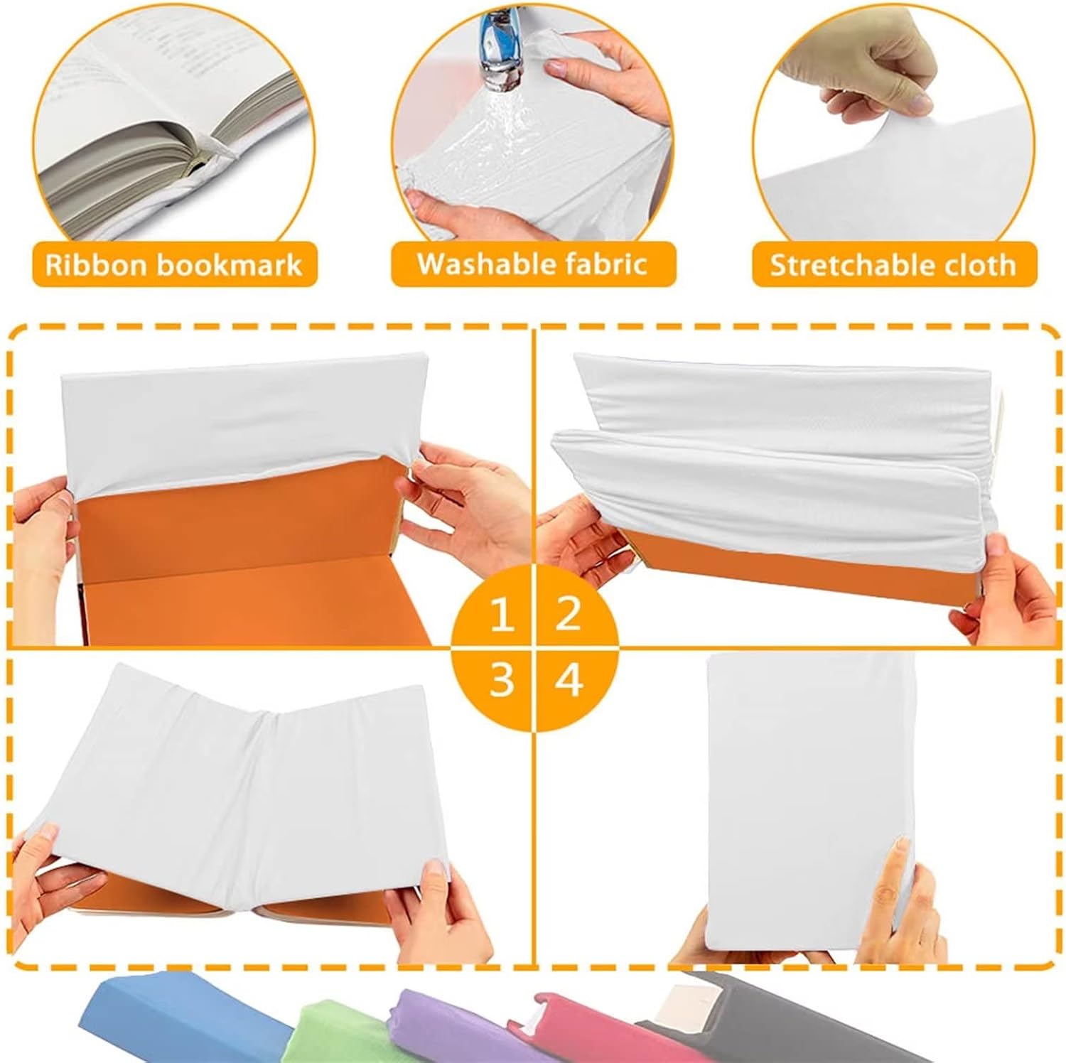 FOR U DESIGNS Lindas fundas para libros de perro Corgi, fundas elásticas para libros de texto, fundas de libros duros, diseño reutilizable, fundas