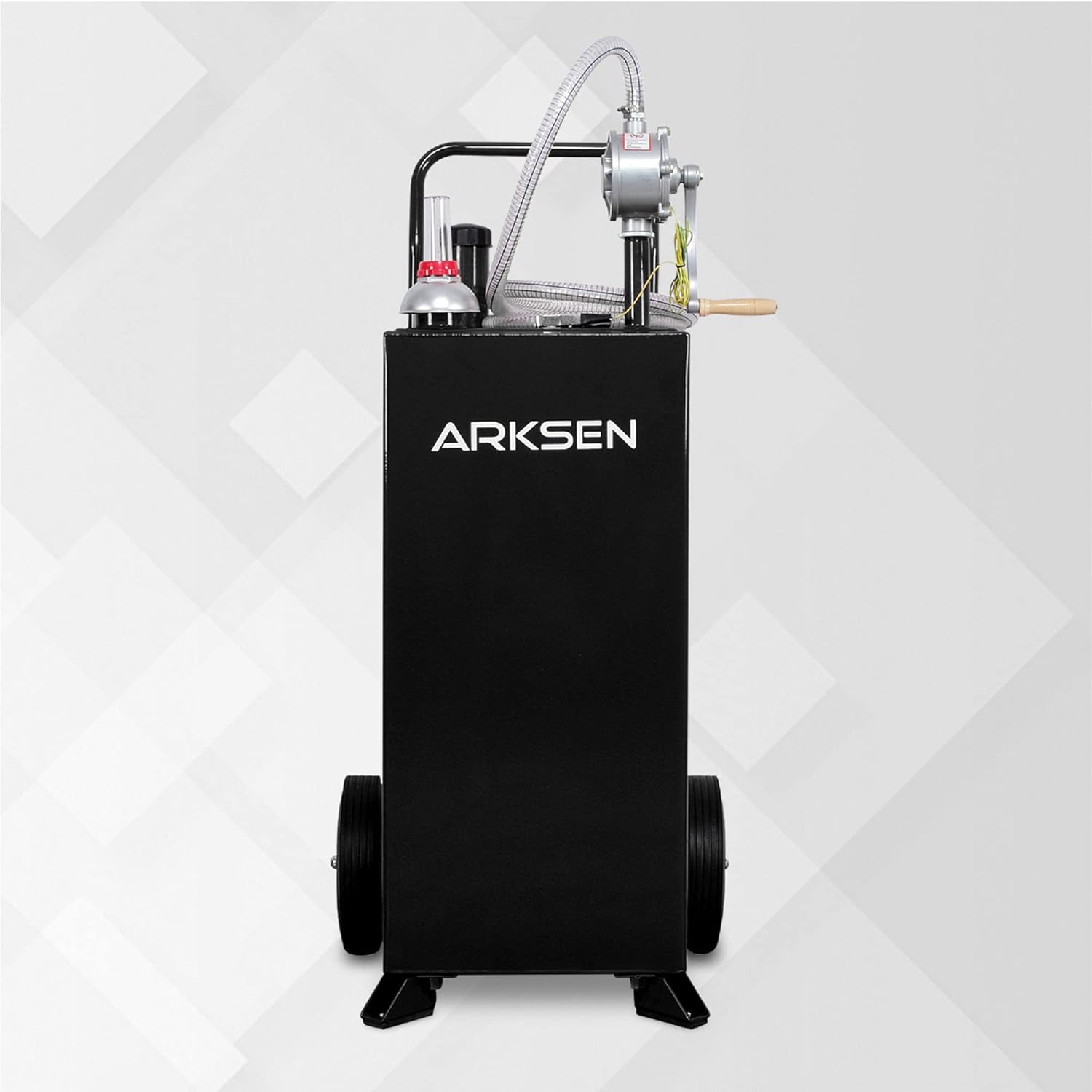 ARKSEN Tanque de almacenamiento de combustible portátil de 30 galones, resistente bomba de gas y diésel con ruedas, para automóvil, camión,