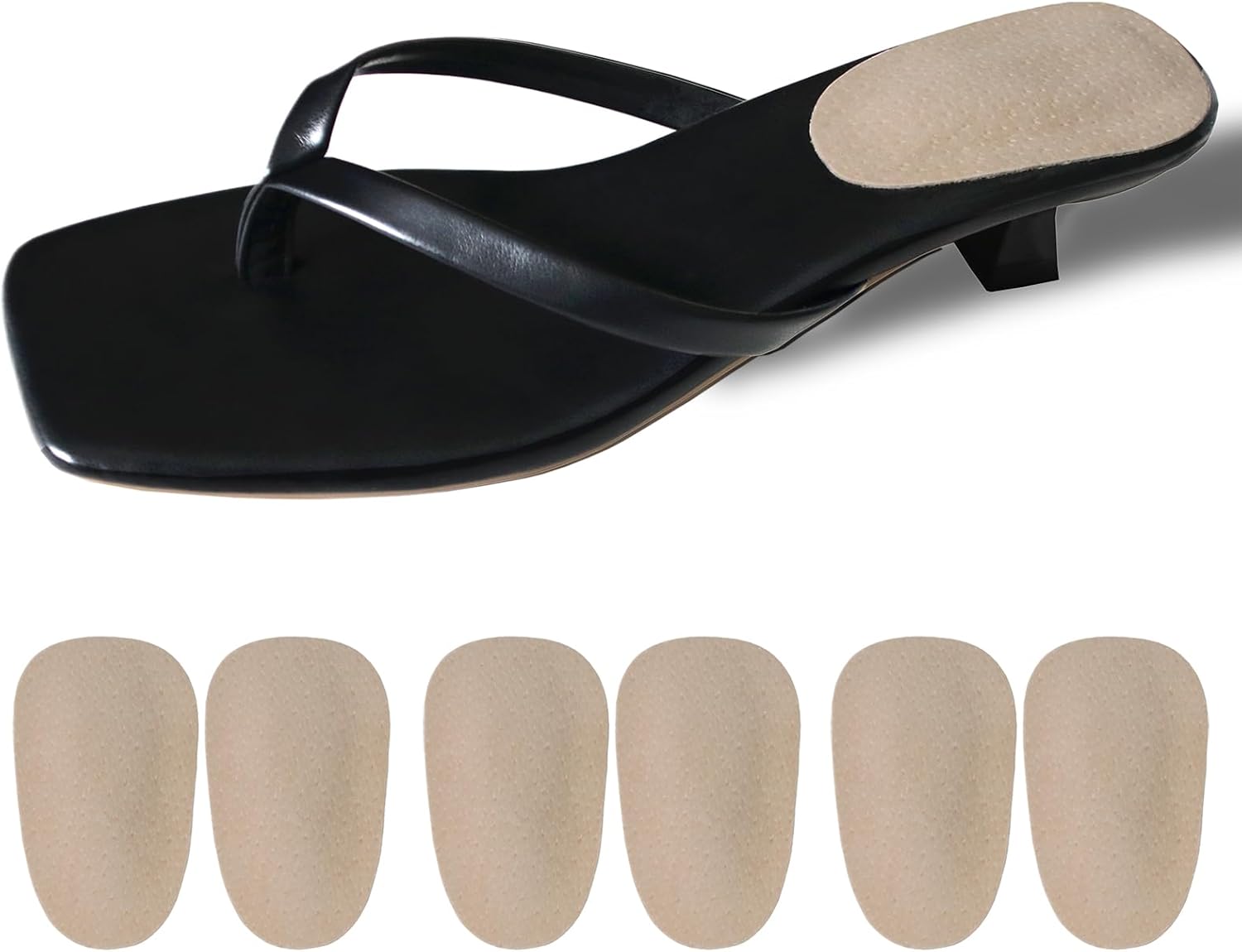 (3 pares) Almohadillas de talón de piel de cerdo para fascitis plantar, dolor de talón, espolón óseo y tendinitis de Aquiles, plantillas de soporte