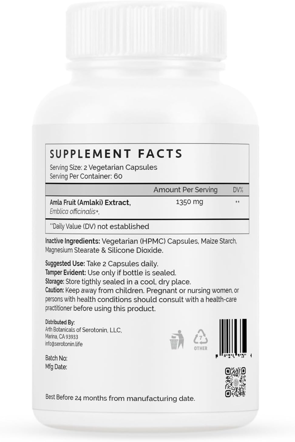 Amla Berry Cápsulas  para una mejor digestión y un sistema inmunológico fuerte  60 cápsulas veganas para una máxima absorción y potencia  100%