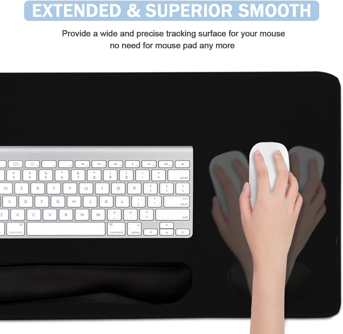 Alfombrilla de mouse grande 4 en 1 para juegos, reposamuñecas para teclado y soporte para muñeca, alfombrilla de escritorio extendida impermeable