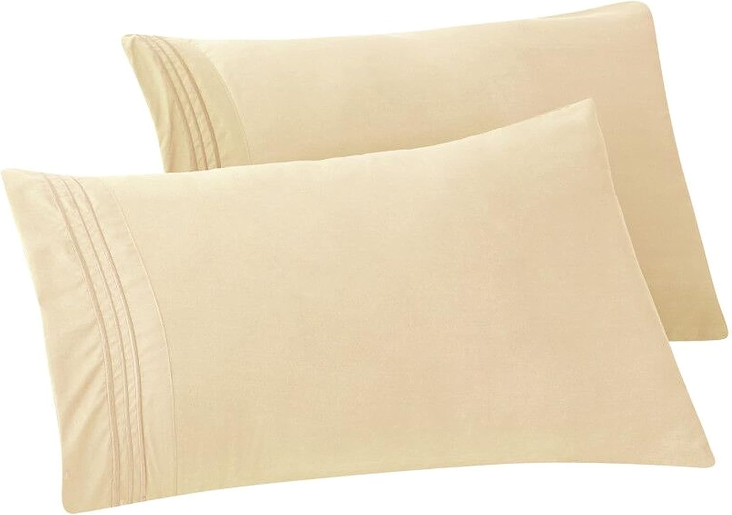 Elegant Comfort Juego de fundas de almohada de 2 piezas de calidad hotelera, lujosas y suaves fundas de almohada de calidad egipcia de 1500 hilos,