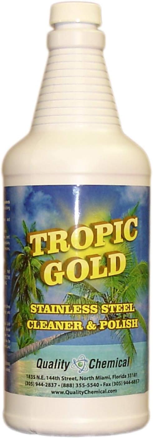 Quality Chemical Tropic Gold – Limpiador y pulidor de acero inoxidable, limpiador mágico y pulido para acero inoxidable, limpiador perfecto de acero