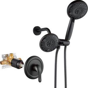 Aolemi Sistema de ducha de bronce aceitado de doble función, cabezal de ducha de lluvia 2 en 1 de 8 ajustes y grifo rociador manual de 8 ajustes, Aolemi Sistema de ducha de bronce aceitado de doble función, cabezal de ducha de lluvia 2 en 1 de 8 ajustes y grifo rociador manual de 8 ajustes,