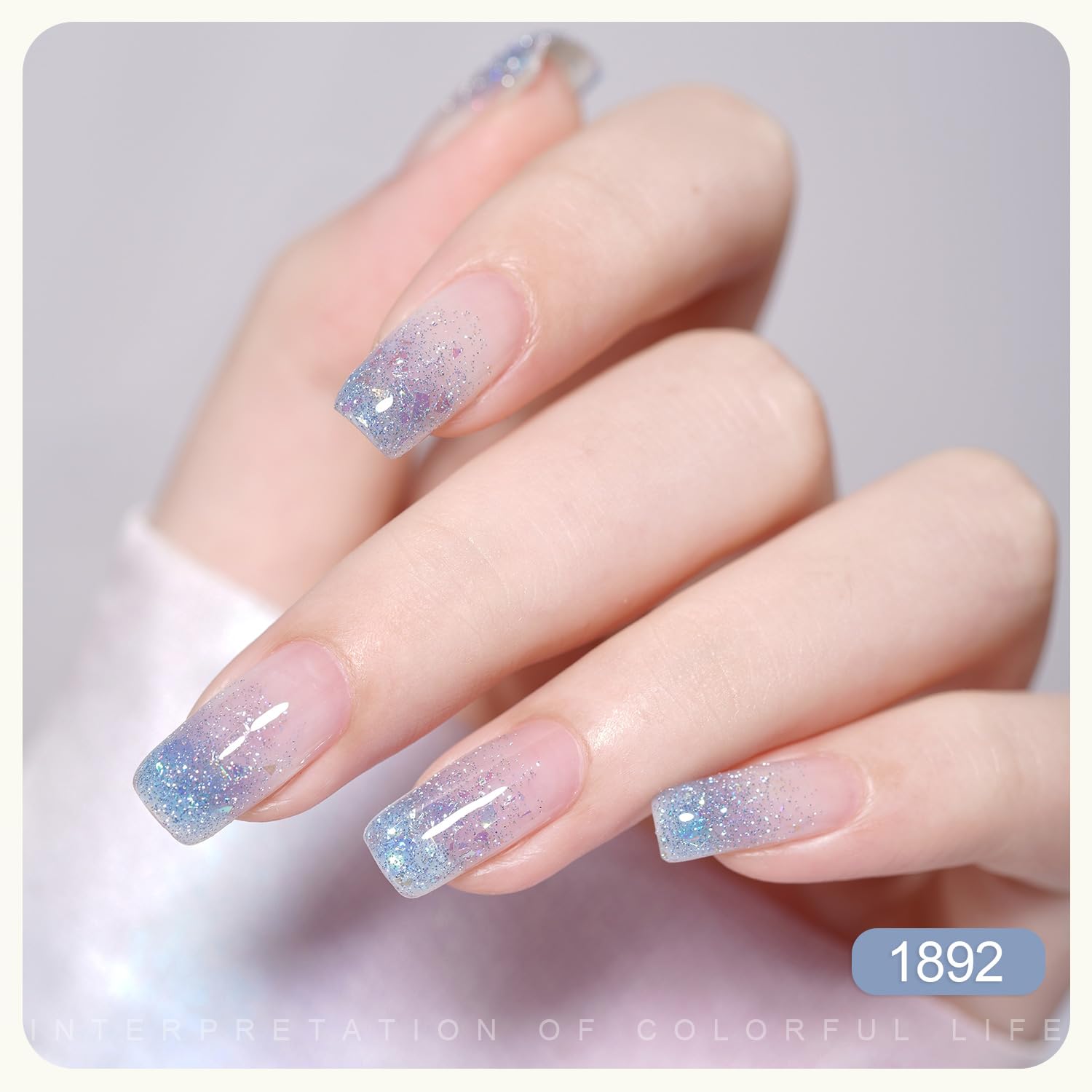 GAOY Juego de 6 esmaltes de uñas de gel con purpurina reflectante, incluye esmalte de gel rojo, rosa, blanco y azul, esmalte de uñas de secado con