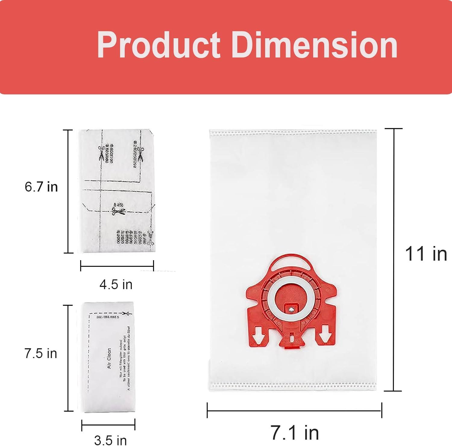Paquete de 10 bolsas Airclean GN 3D para aspiradora compatibles con Miele Classic C1 Complete C1, C2, C3, S400i S600 S2 S5 S8 Series con 3 filtros