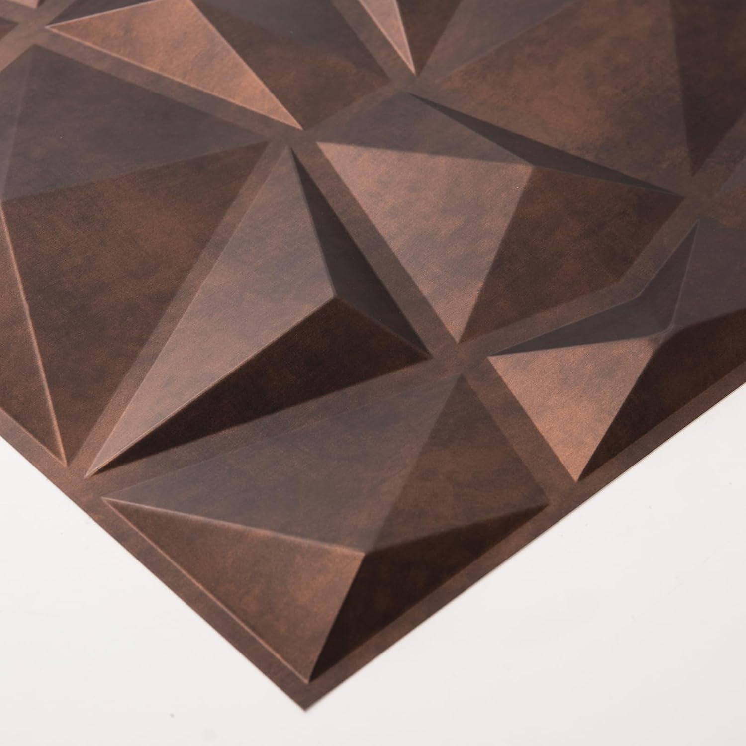 Art3d Textures A10038AC – Paneles de pared 3D con diseño de diamante de cobre antiguo para decoración de pared interior, paquete de 12 azulejos de
