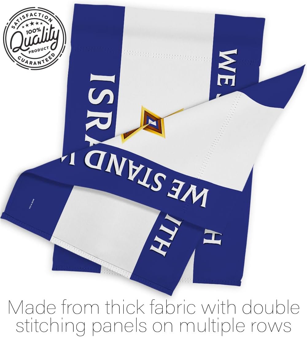 We Stand with Israel American Flags Pack Tapiz Wall Room – Póster al aire libre Bandera de Israelí Campsite Home Banner Interior Cementerio Grave