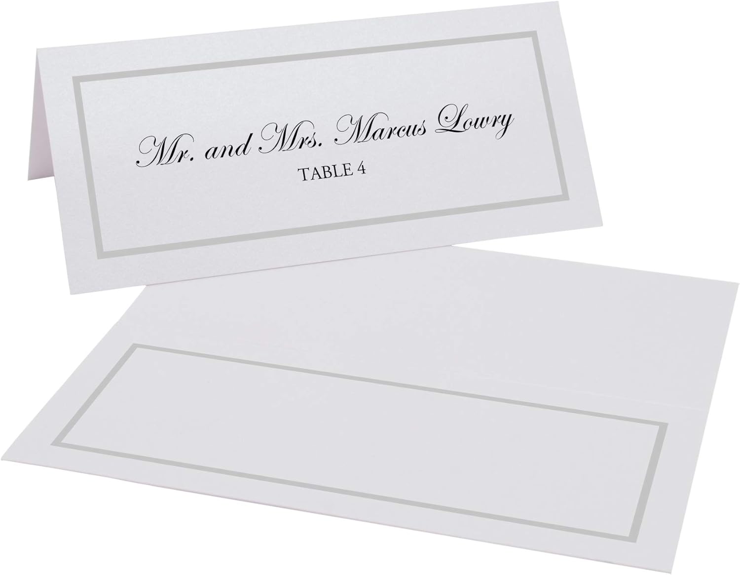 Tarjetas de lugar imprimibles con borde de una sola línea, plata (a elegir color), juego de 60 (10 hojas), impresoras láser y de inyección de tinta,