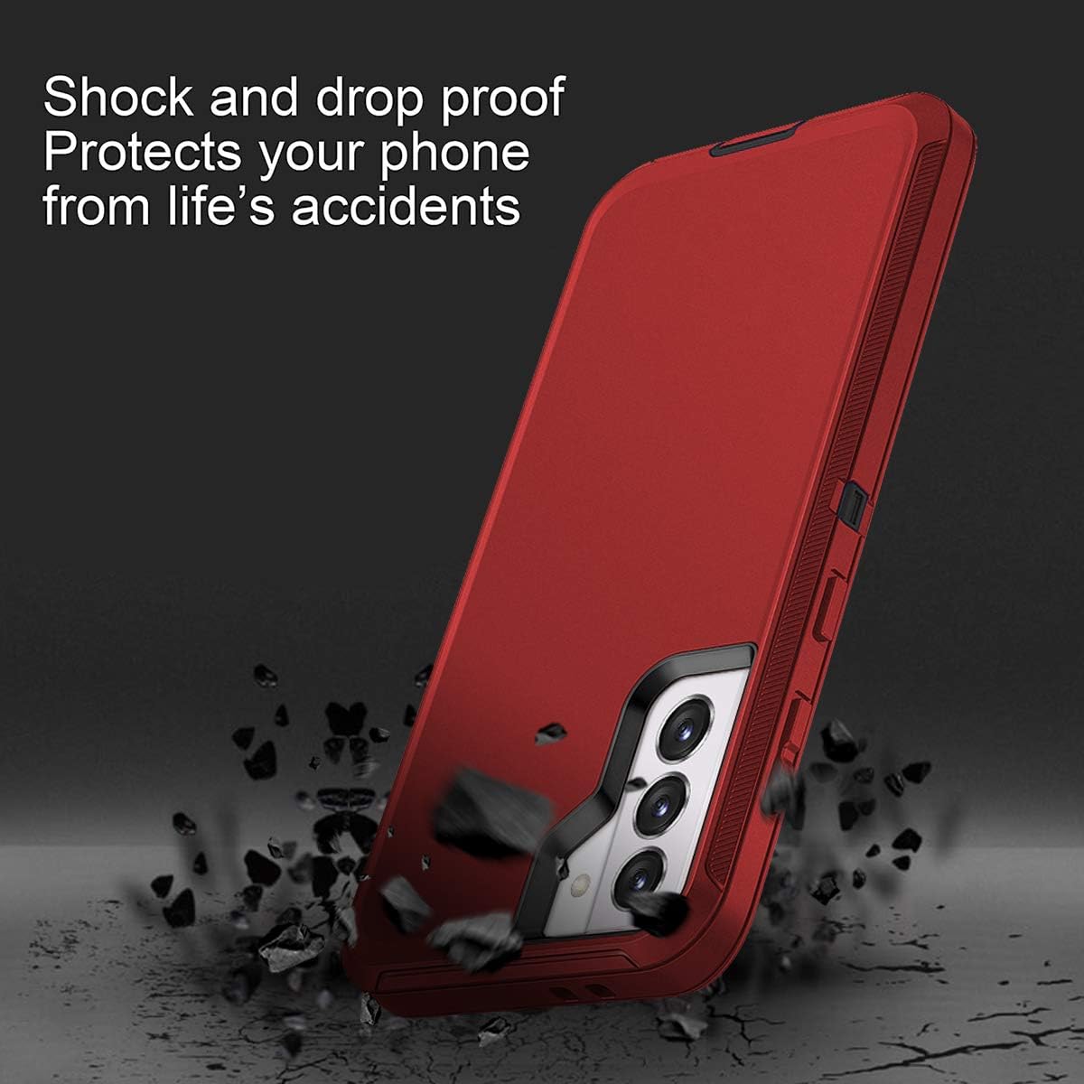 I-HONVA Funda para Galaxy S21 5G a prueba de golpes, a prueba de polvo y caídas, 3 capas de protección de cuerpo completo sin protector de pantalla