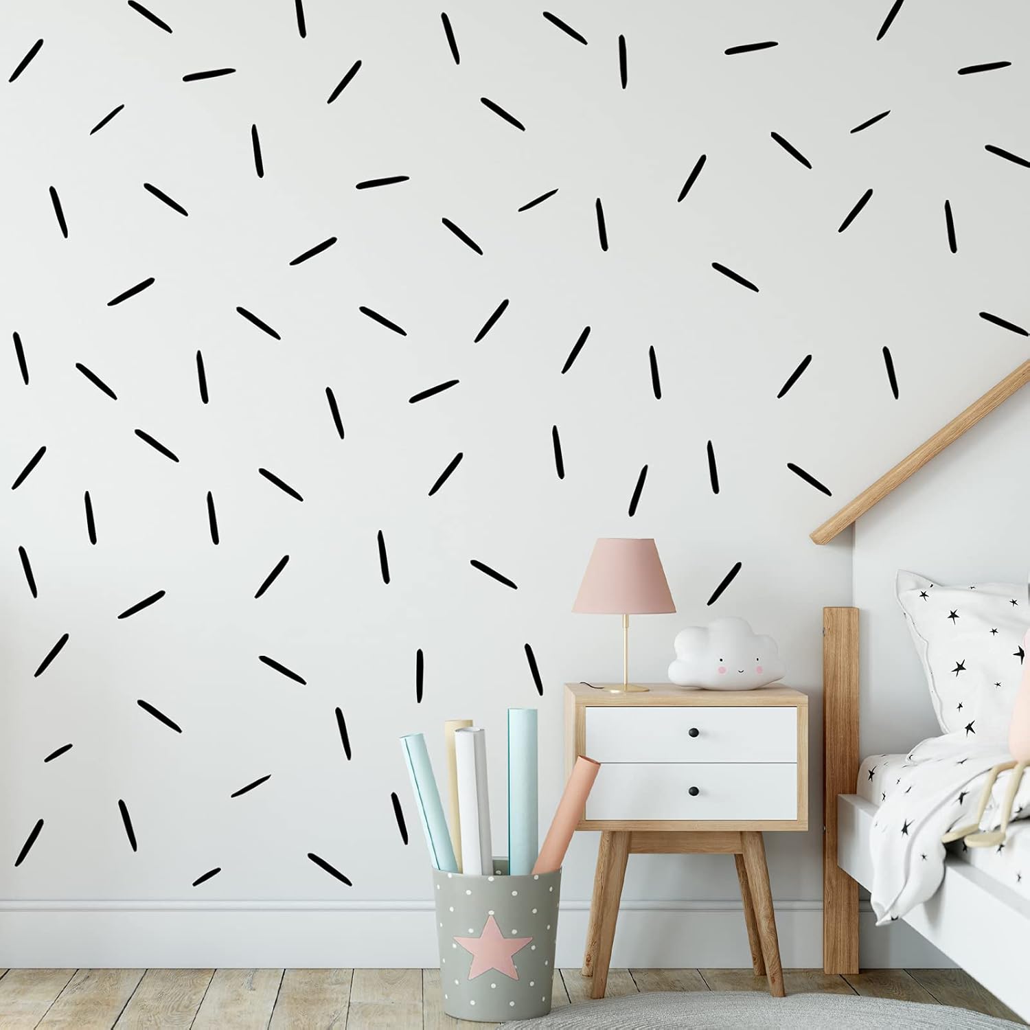 192 calcomanías de pared de línea bohemia, decoración abstracta moderna, removible, despegar y pegar, papel tapiz a rayas negras, vinilo de pared