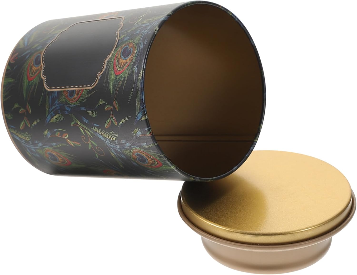 Luxshiny Tinplate Tea Canister Tarro de té suelto Latas de té Latas de té retro Latas de té Redondo Tin Tin Canister Tarro de café Tarro de galletas