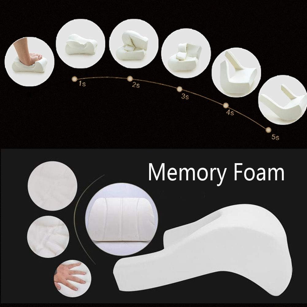 Almohada de apoyo para el cuello del asiento del automóvil, piel sintética suave + espuma viscoelástica, almohadilla de apoyo para la cabeza para
