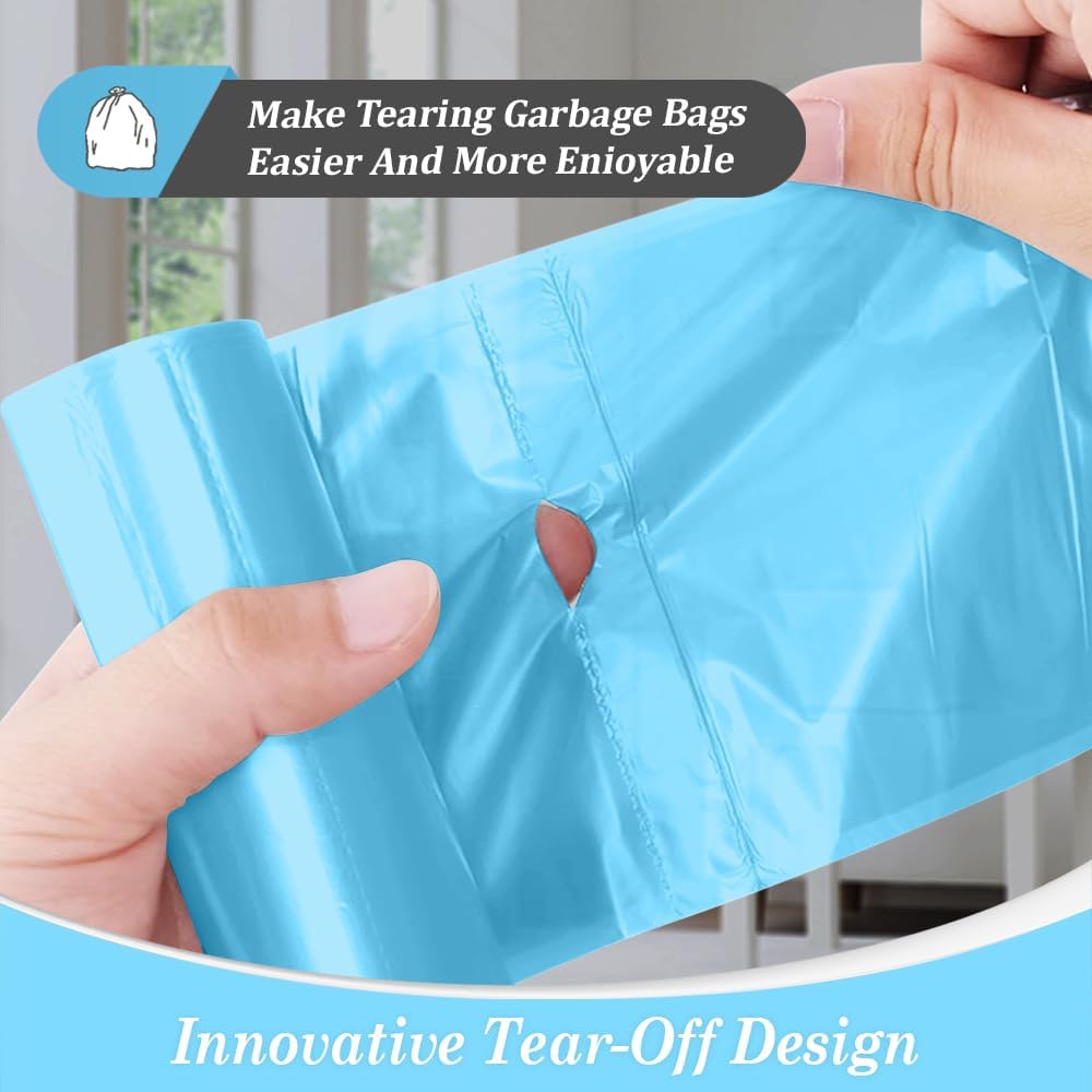 Teivio 1.2 Gallon(Fit 1-1.2 Gal)80 Counts Strong Trash Bags Garbage Bags, Bathroom Trash Can Bin Liners, Small Plastic Bags for home office kitchen,