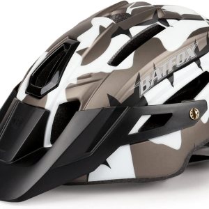 BATFOX Casco de bicicleta, casco de bicicleta de montaña para hombres, mujeres, adultos y jóvenes con luz trasera de seguridad 22.0-24.0 in BATFOX Casco de bicicleta, casco de bicicleta de montaña para hombres, mujeres, adultos y jóvenes con luz trasera de seguridad 22.0-24.0 in