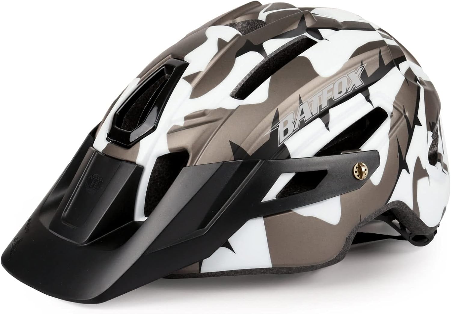 BATFOX Casco de bicicleta, casco de bicicleta de montaña para hombres, mujeres, adultos y jóvenes con luz trasera de seguridad 22.0-24.0 in