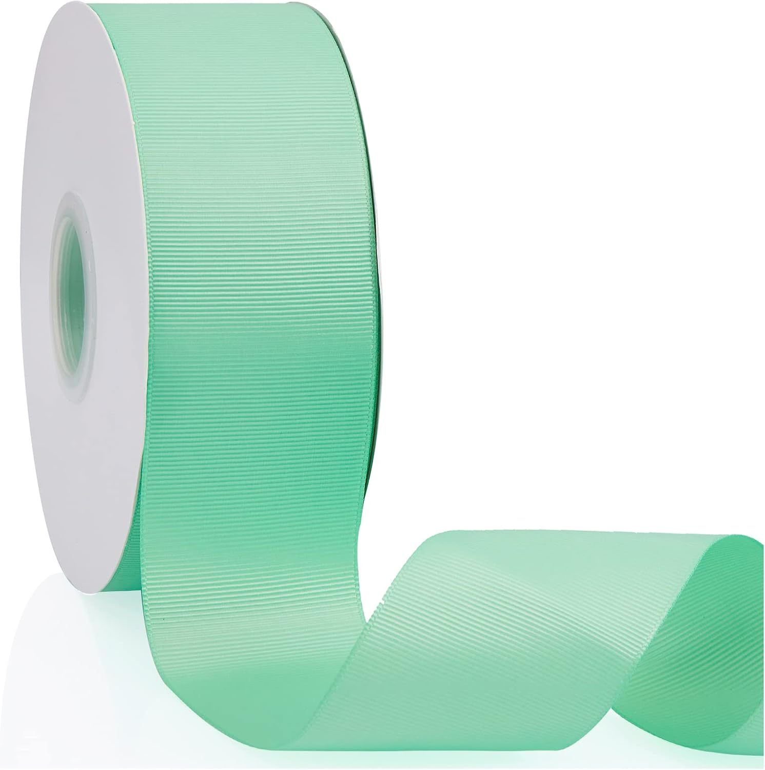 Cinta de grogrén de doble cara de color liso verde menta de 2 pulgadas x 50 yardas para envolver regalos, bodas, fiestas, manualidades