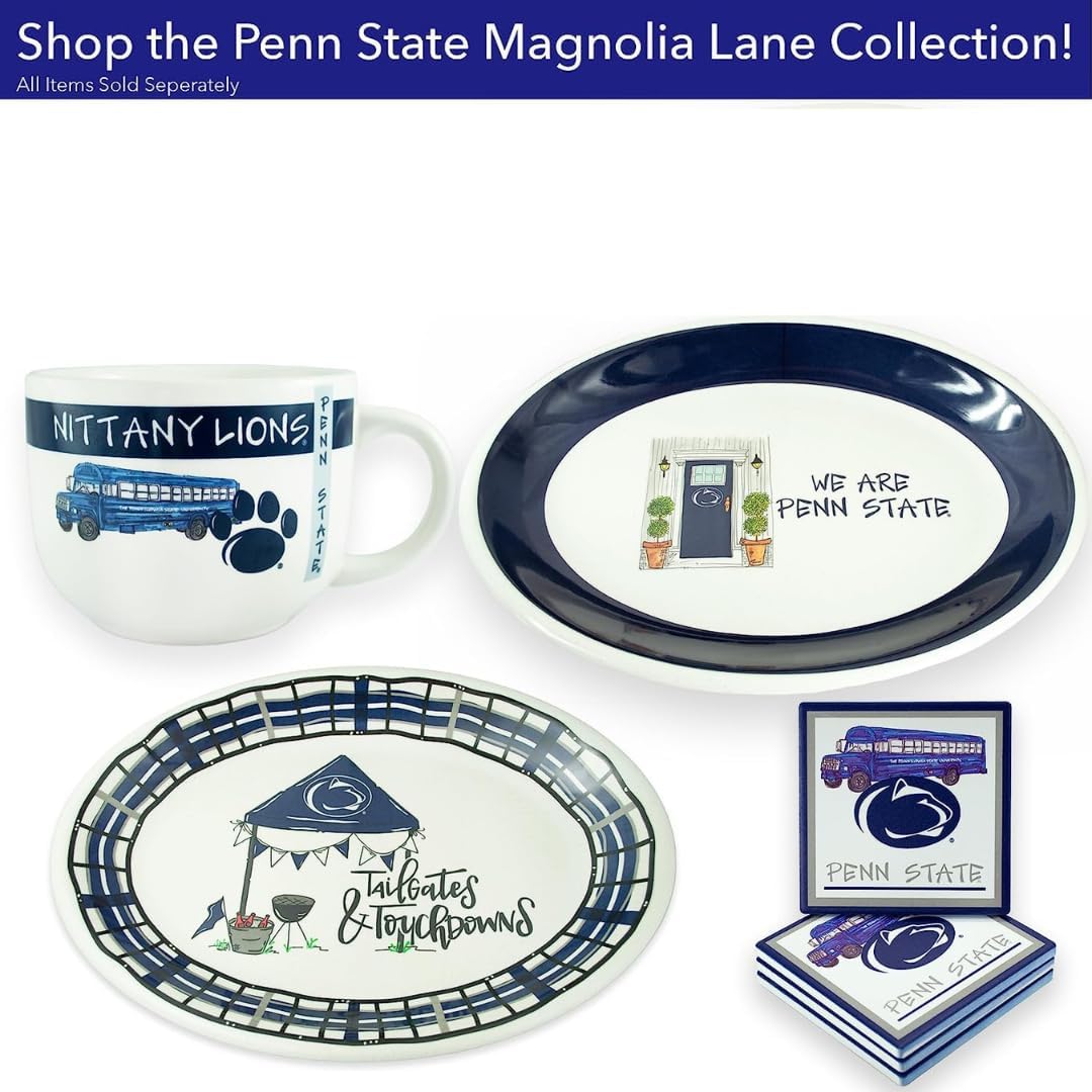 Magnolia Lane Penn State Nittany Lions – Plato ovalado de melamina de alta resistencia de 12 pulgadas para fiesta en estacionamiento, barbacoas,