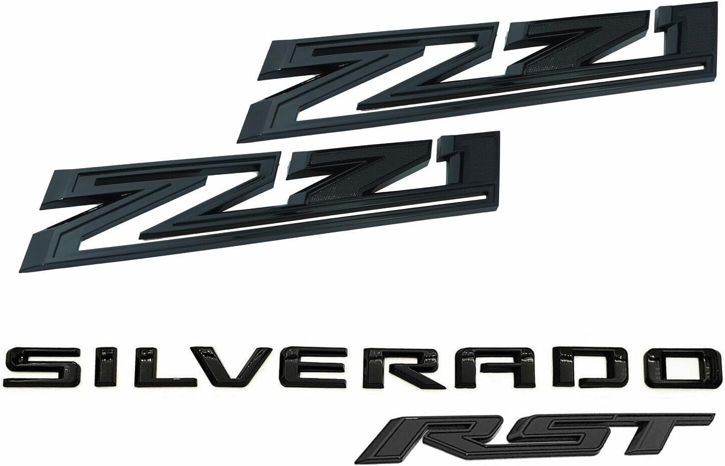 Juego de 4 piezas de placa de identificación para Silverado RST Z71 Tailaget 3D, repuesto para Silverado 1500 2500 3500 HD 2019-2023 (negro