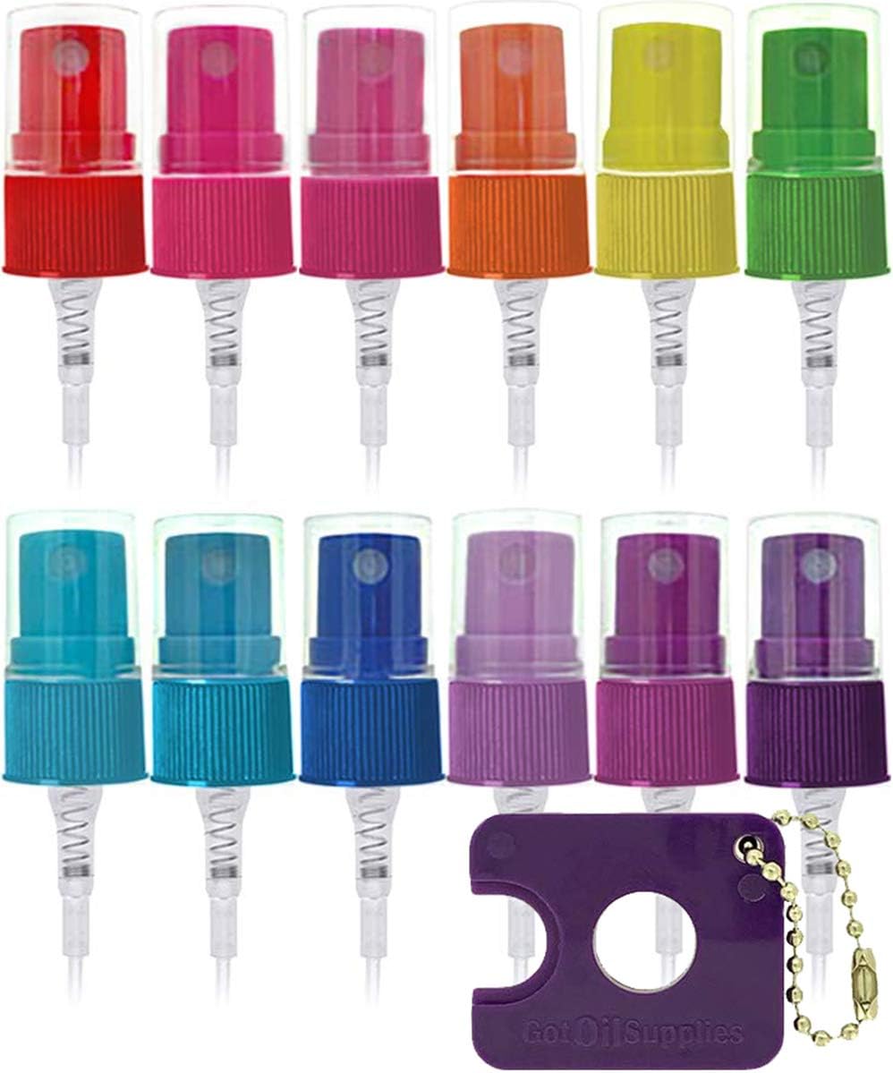 Tapas de spray de aceite esencial para botellas de 5, 10, 15 a 3.4 fl oz. Reduzca, reutiliza y recicla tus recipientes y botellas de EO vacíos con