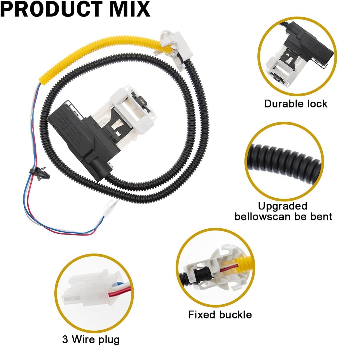 W11307244 W10682535 Interruptor de bloqueo de la tapa de la lavadora compatible con Whirlpool Kenmore Maytag Amana Lavadora Tapa Piezas de