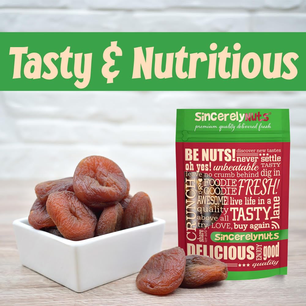 Sincerely Nuts Albaricoques turcos secos orgánicos  Bolsa de tres libras  Fruta de albaricoque sin hueso saludable  Snack vegano crudo  Deshidratado