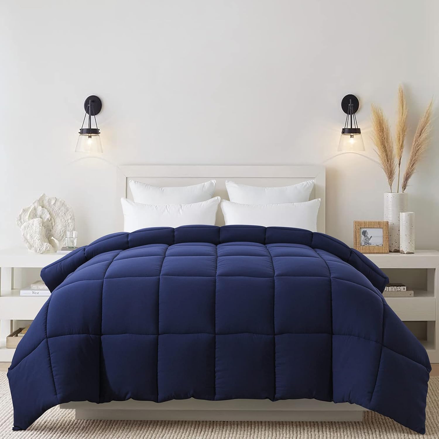Cosybay – Edredón con relleno alternativo y acolchado suave, para todas las estaciones, relleno de edredón con presillas en las esquinas, 102 x 90