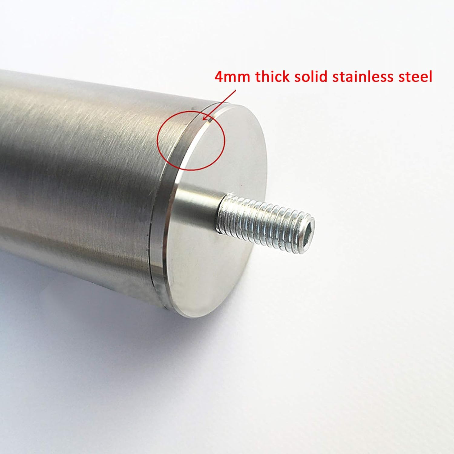 Varilla roscada M10 de acero inoxidable cepillado sólido para muebles, patas de sofá de metal, patas de cama, patas de gabinete de cocina, baño,