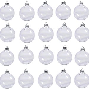 20 bolas decorativas transparentes desmontables para proyectos de manualidades, 2.36 pulgadas, plástico transparente recargable, Navidad, boda, 20 bolas decorativas transparentes desmontables para proyectos de manualidades, 2.36 pulgadas, plástico transparente recargable, Navidad, boda,