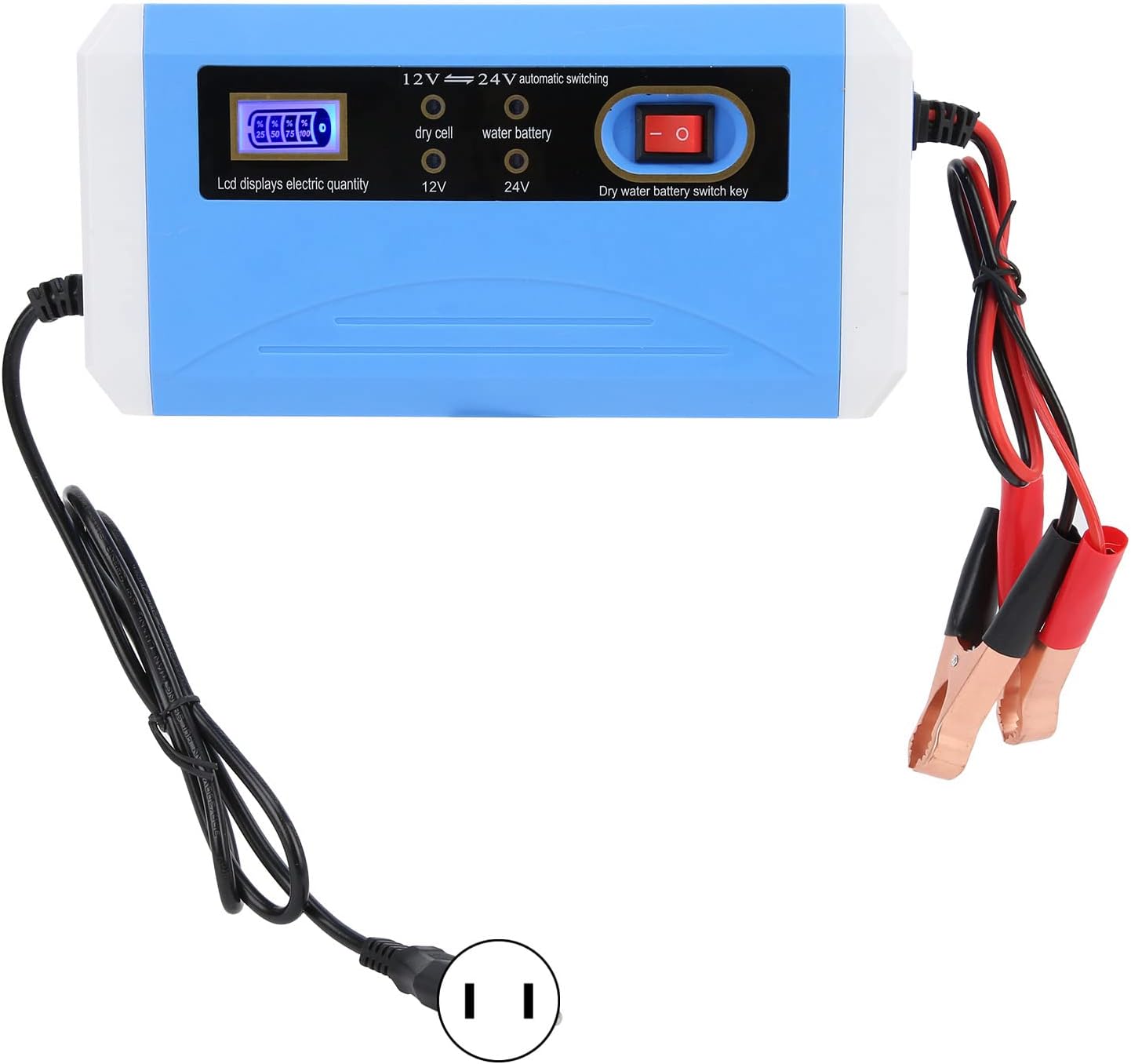 Cargador de batería de coche 24V12V Mantenedor de batería de carga inteligente Cargador de reparación de pulso de transferencia automática con