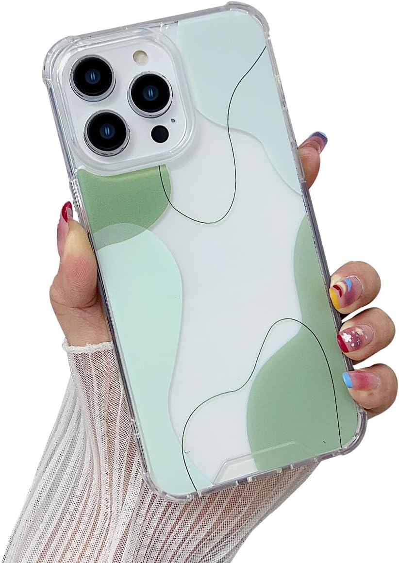 Funda compatible con iPhone 1314, bonita funda con patrón de corazón pintado simple para mujeres y niñas, funda de TPU suave + protección de