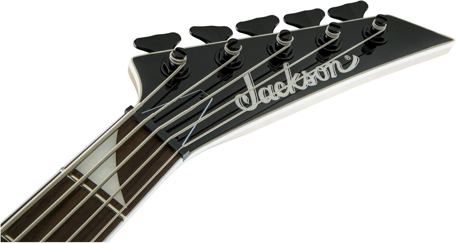 Jackson JS Series – Bajo de concierto de 5 cuerdas JS3VQ, explosión roja transparente, diapasón de amaranto