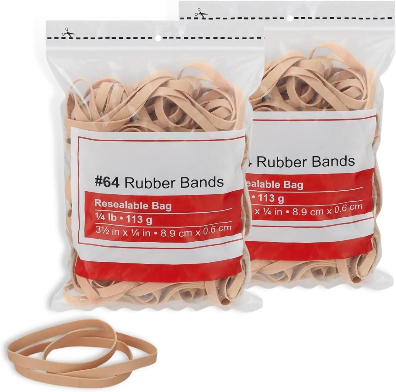 Always23 Banda de goma #64 3 12″ x 14″, banda de goma gruesa, bandas de goma resistentes, beige 14 lb. Paquete de 160